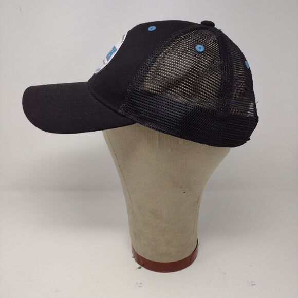 Hilton Head Island Fish Coastal Seafood Black Snapback Mesh Back Hat Cap Logo - Picture 4 of 10